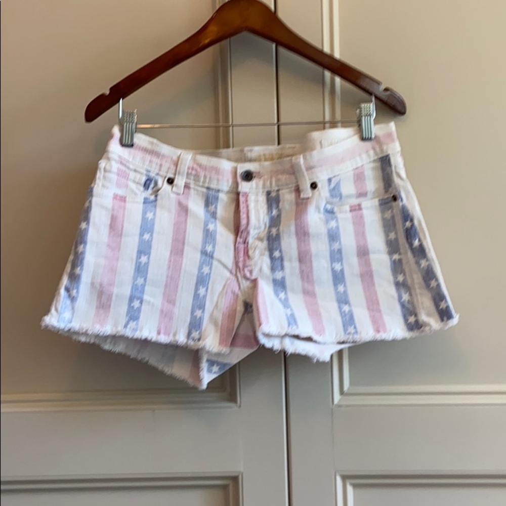 American flag style denim short